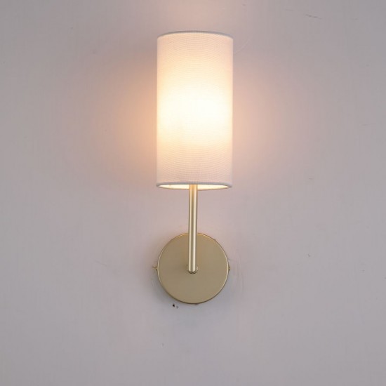 21017-006 Satin Brass Wall Lamp with Cream Shade