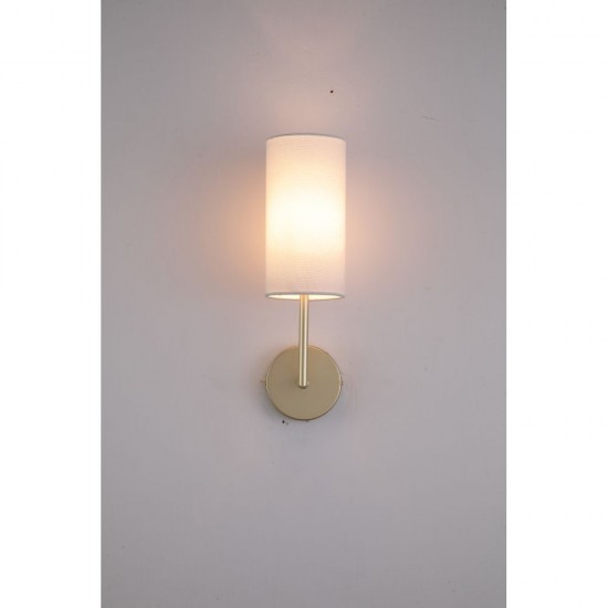 21017-006 Satin Brass Wall Lamp with Cream Shade