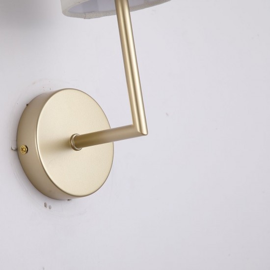 21017-006 Satin Brass Wall Lamp with Cream Shade