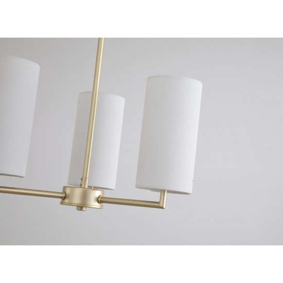 21016-006 Satin Brass 3 Light Centre Fitting with Cream Shade