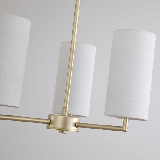 21016-006 Satin Brass 3 Light Centre Fitting with Cream Shade