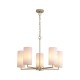 21010-006 Satin Brass 5 Light Centre Fitting with Cream Shade