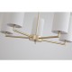21010-006 Satin Brass 5 Light Centre Fitting with Cream Shade