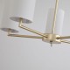 21010-006 Satin Brass 5 Light Centre Fitting with Cream Shade
