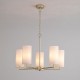 21010-006 Satin Brass 5 Light Centre Fitting with Cream Shade