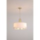21111-006 Satin Brass 3 Light Pendant with Cream Shade