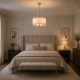 21111-006 Satin Brass 3 Light Pendant with Cream Shade