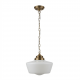 55200-006 Antique Brass Pendant with White Opal Glass IP44