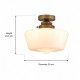 55203-006 Antique Brass Flush with White Glass IP44