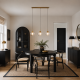 54934-006 Clear Glass with Antique Brass 3 Light over Island Fitting