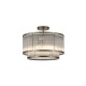 Nice 3 - Antique Brass 5 Light Semi Flush with Clear Glass Rods