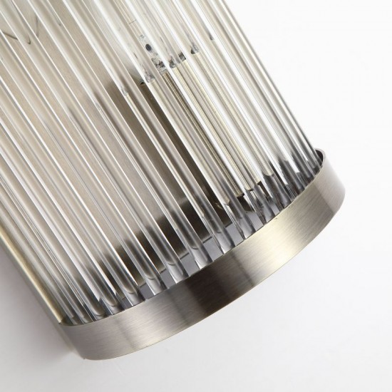 Nice WAB - Antique Brass 2 Light Wall Lamp with Clear Glass Rods Nice WAB - Antique Brass 2 Light Wall Lamp with Clear Glass Rods