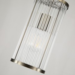 Nice 1 - Antique Brass Pendant with Clear Glass Rods