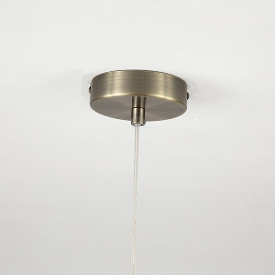 Nice 1 - Antique Brass Pendant with Clear Glass Rods