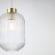 Satin Brass Pendant with Clear Ribbed Glass ∅ 20 cm