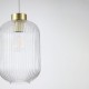 Satin Brass Pendant with Clear Ribbed Glass ∅ 20 cm