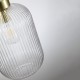 Satin Brass Pendant with Clear Ribbed Glass ∅ 20 cm