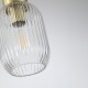 Satin Brass Pendant with Clear Ribbed Glass ∅ 14 cm