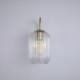 Satin Brass Wall Lamp with Clear Ribbed Glass