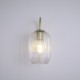 Satin Brass Wall Lamp with Clear Ribbed Glass