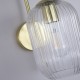 Satin Brass Wall Lamp with Clear Ribbed Glass