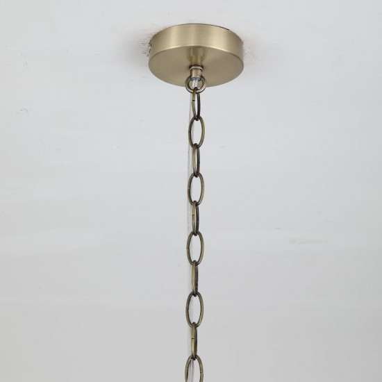 20898-006 Antique Brass 4 Light Pendant with Ribbed Glass