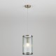 20897-006 Antique Brass Pendant with Ribbed Glass