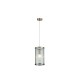 20897-006 Antique Brass Pendant with Ribbed Glass