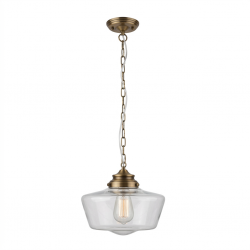 55200-006 C Antique Brass Pendant with Transparent Glass