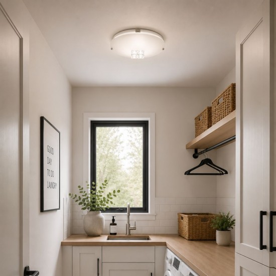 8541-006 White Glass Flush