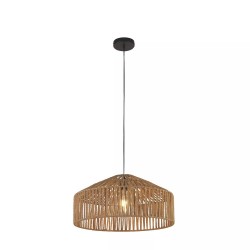 67681-010 Black Pendant with Natural Jute Shade