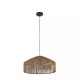 67681-010 Black Pendant with Natural Jute Shade