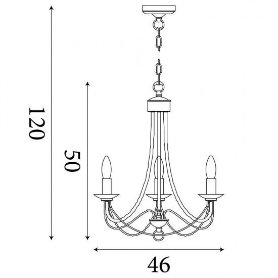 9178-006 Antique Brass 3 Light Centre Fitting