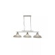 55167-006 Satin Silver 3 Light over Island Fitting with with Ribbed Glass
