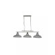 55167-006 Satin Silver 3 Light over Island Fitting with with Ribbed Glass