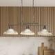 55167-006 Satin Silver 3 Light over Island Fitting with with Ribbed Glass