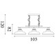 55167-006 Satin Silver 3 Light over Island Fitting with with Ribbed Glass