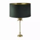 20861-006 Satin Brass Palm Table Lamp with Green Velvet Shade