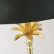 20861-006 Satin Brass Palm Table Lamp with Green Velvet Shade