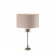 20862-006 Antique Nickel Palm Table Lamp with Pink Velvet Shade