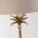 20862-006 Antique Nickel Palm Table Lamp with Pink Velvet Shade