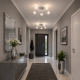 9526-006 Chrome 5 Light Semi Flush with Aluminium Wire Shades