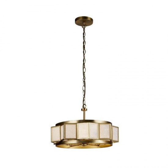 73179-10 Gold 3 Light Pendant with White Acrylic Shade