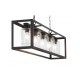 33413-10 Black 5 Light over Island Fitting with Clear Glasses