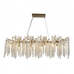 74286-10 Matt Gold 10 Light over Island Fitting with Crystal