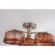 83203-006 Antique Brass 3 Light Semi Flush with Brown Milky Glass