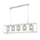 33414-10 Satin Silver 5 Light over Island Fitting with Clear Glasses