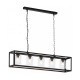 33413-10 Black 5 Light over Island Fitting with Clear Glasses