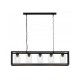 33413-10 Black 5 Light over Island Fitting with Clear Glasses