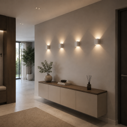 65905-006 White Plaster Up & Down LED Wall Lamp